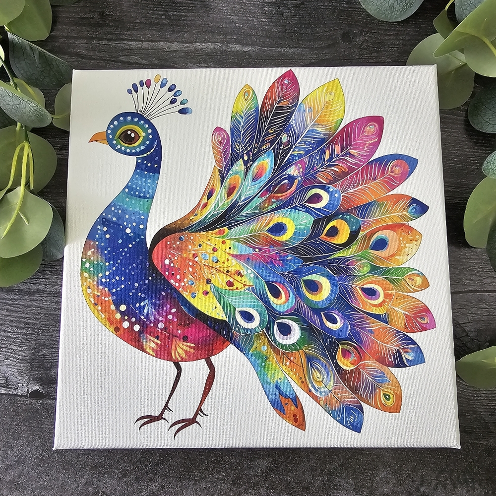Colorful Peacock Canvas Art